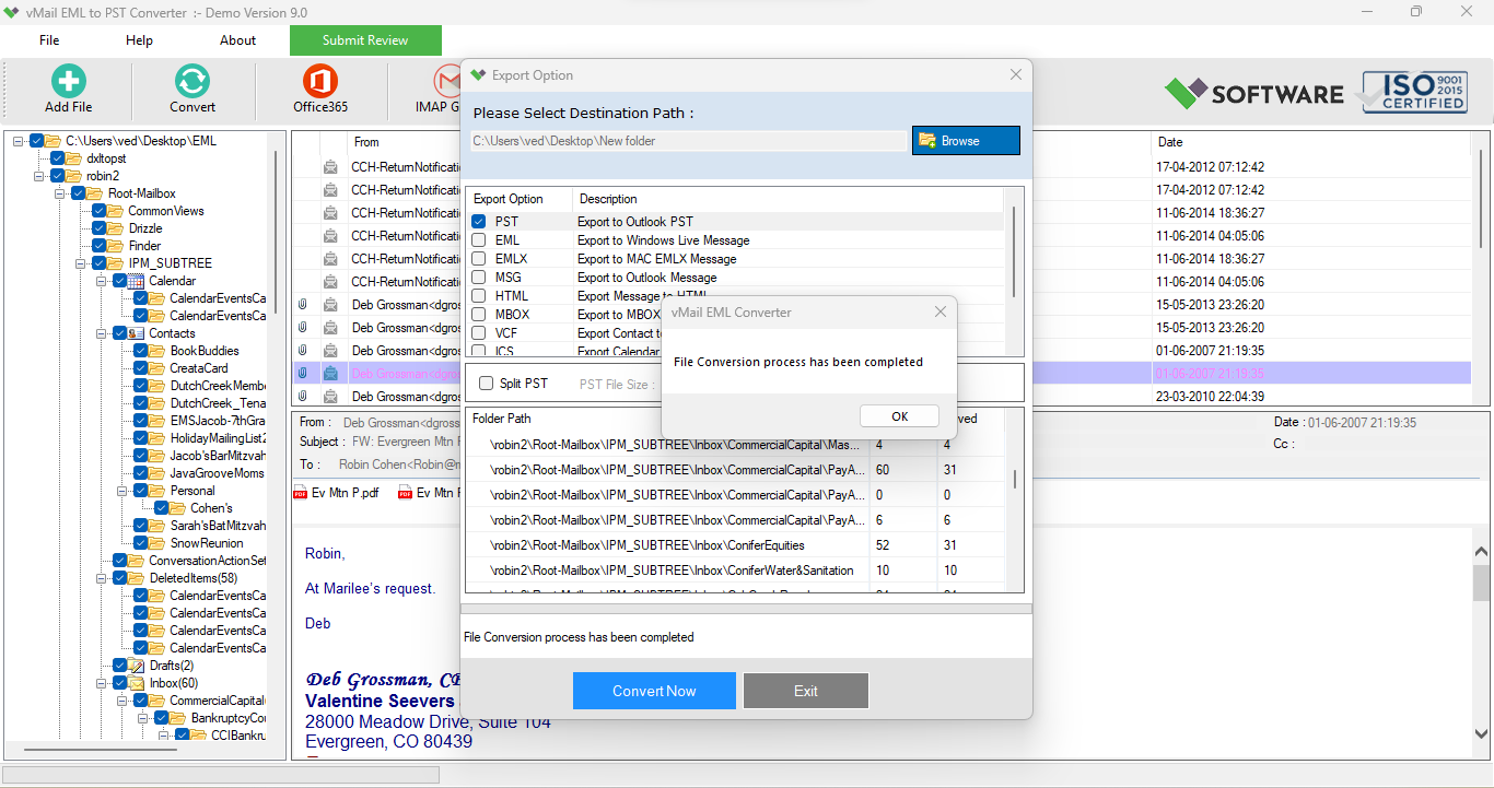 Convert EML Files to PST with vMail EML to PST Converter